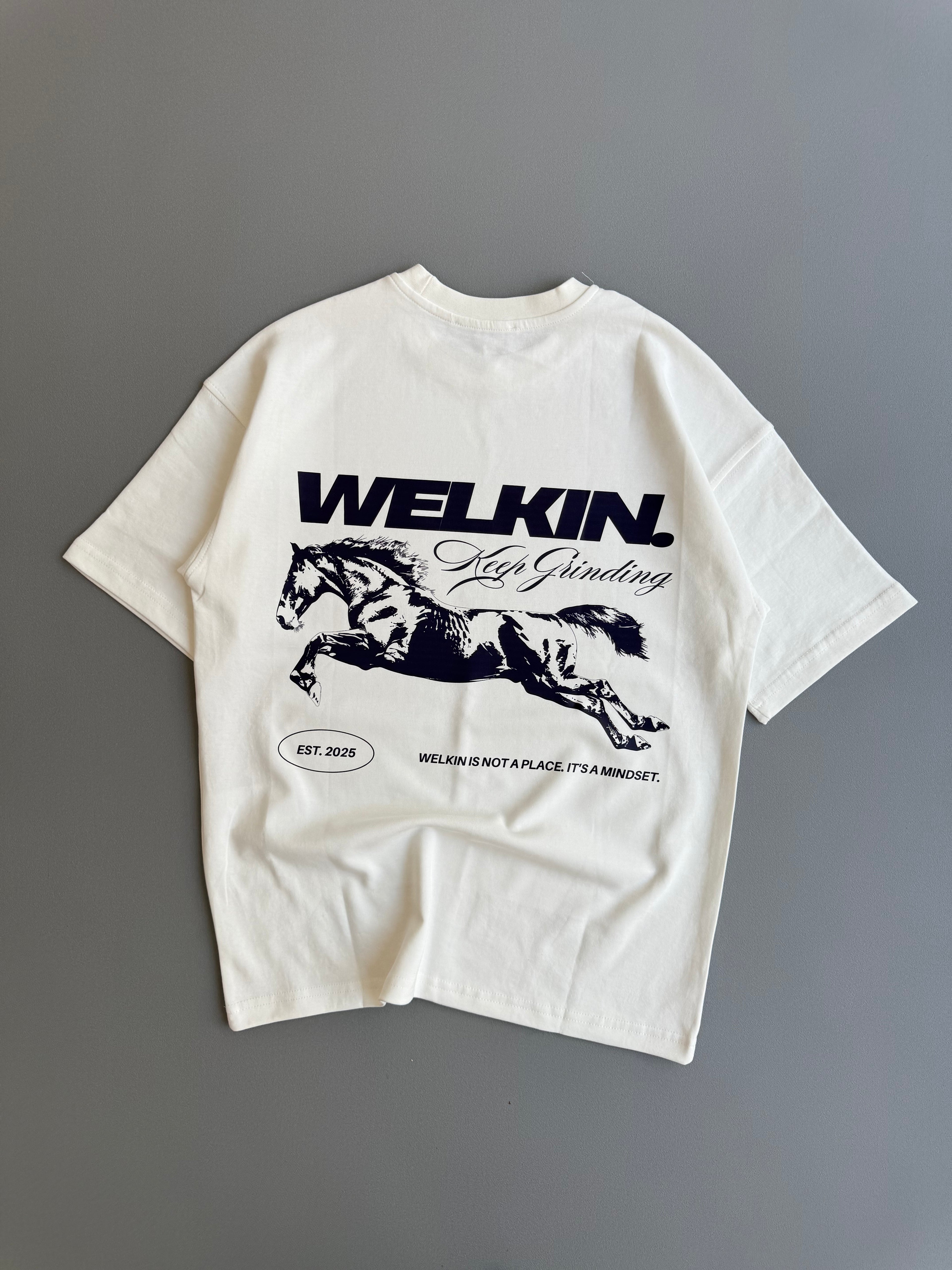 RELENTESS HORSE TEE - WHITE
